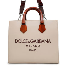 将图像加载到图库查看器中，DOLCE&amp;GABBANA Logo 2-way shopping bag Ivory Leather Size Large

