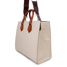 将图像加载到图库查看器中，DOLCE&amp;GABBANA Logo 2-way shopping bag Ivory Leather Size Large
