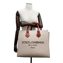 将图像加载到图库查看器中，DOLCE&amp;GABBANA Logo 2-way shopping bag Ivory Leather Size Large
