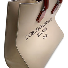 将图像加载到图库查看器中，DOLCE&amp;GABBANA Logo 2-way shopping bag Ivory Leather Size Large
