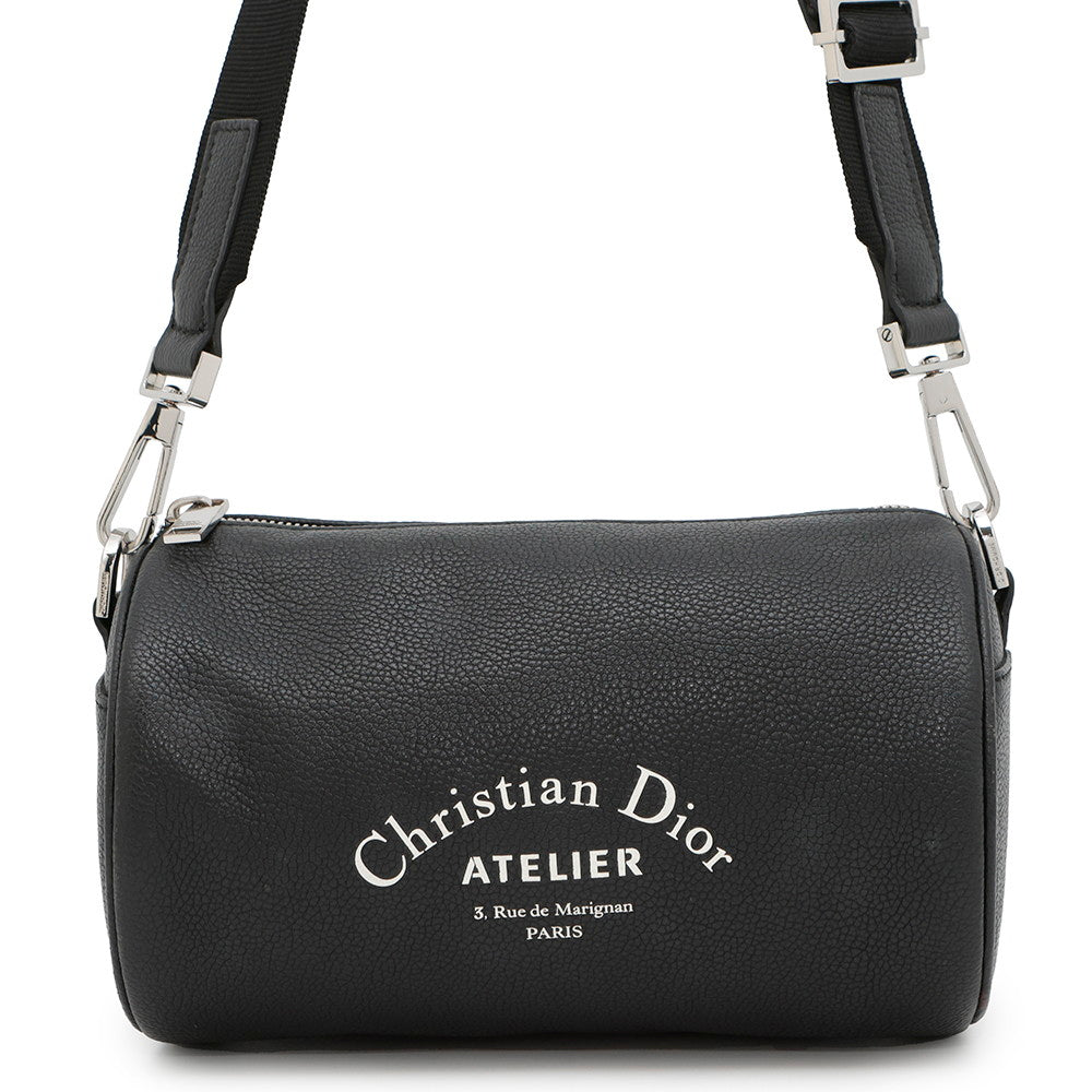 Dior Atelier Roller Shoulder Bag Black Leather