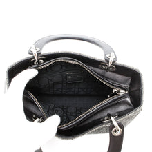 将图像加载到图库查看器中，Dior Lady Dior 2WAY Handbag Gray/Black Canvas Leather Size Medium
