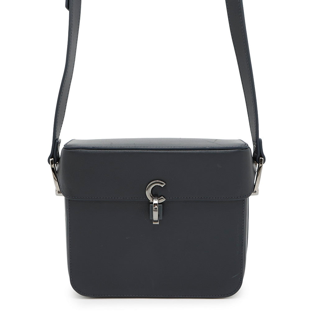 Dior CDMetal Shoulder Bag Navy Leather