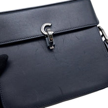 将图像加载到图库查看器中，Dior CDMetal Shoulder Bag Navy Leather
