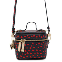 Load image into Gallery viewer, Dior Heart 2-Way Shoulder Vanity Pouch Navy/Red Leather
