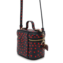 Load image into Gallery viewer, Dior Heart 2-Way Shoulder Vanity Pouch Navy/Red Leather
