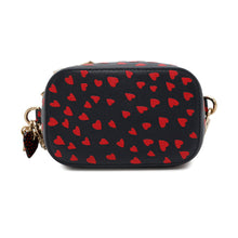 Load image into Gallery viewer, Dior Heart 2-Way Shoulder Vanity Pouch Navy/Red Leather
