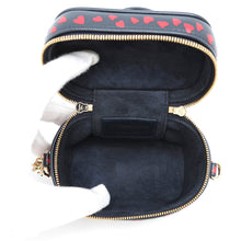 Load image into Gallery viewer, Dior Heart 2-Way Shoulder Vanity Pouch Navy/Red Leather
