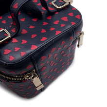 Load image into Gallery viewer, Dior Heart 2-Way Shoulder Vanity Pouch Navy/Red Leather
