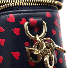 Load image into Gallery viewer, Dior Heart 2-Way Shoulder Vanity Pouch Navy/Red Leather
