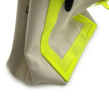 Load image into Gallery viewer, BALENCIAGA Navy Kabas Ivory/Yellow339933 Canvas Leather Size S

