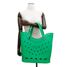 将图像加载到图库查看器中，BALENCIAGA Crocs Tote Bag Green702266 Rubber
