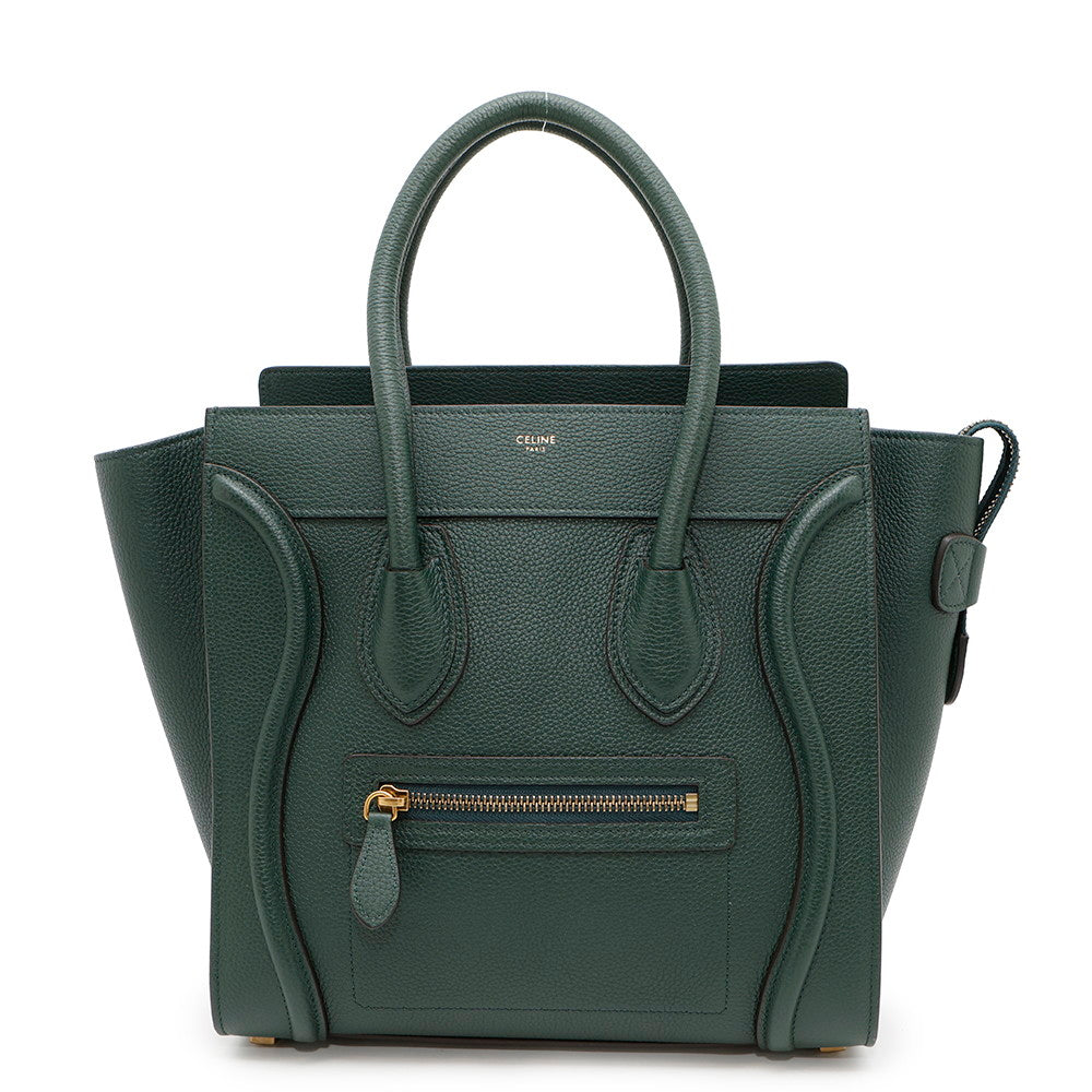 CELINE Luggage shopper Dark Green189793 Leather Size micro
