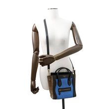 将图像加载到图库查看器中，CELINE Luggage shopper Blue/Beige/Black168243 Suede leather Size Nano
