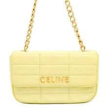 将图像加载到图库查看器中，CELINE Mono Chrome Chain Shoulder Bag Yellow111273 Leather

