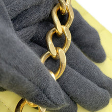 将图像加载到图库查看器中，CELINE Mono Chrome Chain Shoulder Bag Yellow111273 Leather
