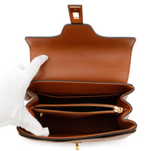 将图像加载到图库查看器中，CELINE 16 SEISE 2WAY Handbag Brown188003 Calf Leather Size Small
