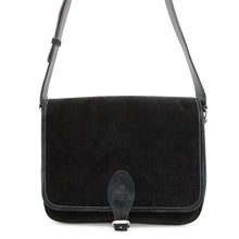将图像加载到图库查看器中，SAINT LAURENT PARIS logo messenger bag Black688253 Velvet Leather

