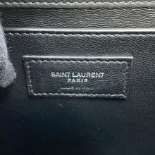 将图像加载到图库查看器中，SAINT LAURENT PARIS logo messenger bag Black688253 Velvet Leather
