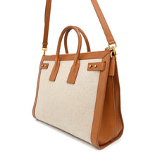 将图像加载到图库查看器中，SAINT LAURENT PARIS Jour 2WAY Tote Bag Beige/Brown683825 Canvas Leather
