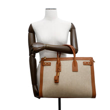 将图像加载到图库查看器中，SAINT LAURENT PARIS Jour 2WAY Tote Bag Beige/Brown683825 Canvas Leather
