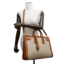 将图像加载到图库查看器中，SAINT LAURENT PARIS Jour 2WAY Tote Bag Beige/Brown683825 Canvas Leather
