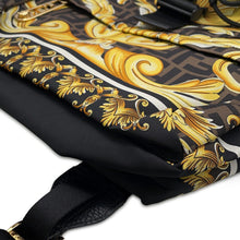 将图像加载到图库查看器中，FENDI Fendace Zucca Backpack Black/Yellow7VZ066 Nylon
