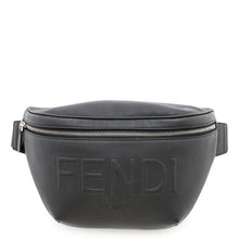 将图像加载到图库查看器中，FENDI Logo Crossbody Bag Black7VA562 Leather
