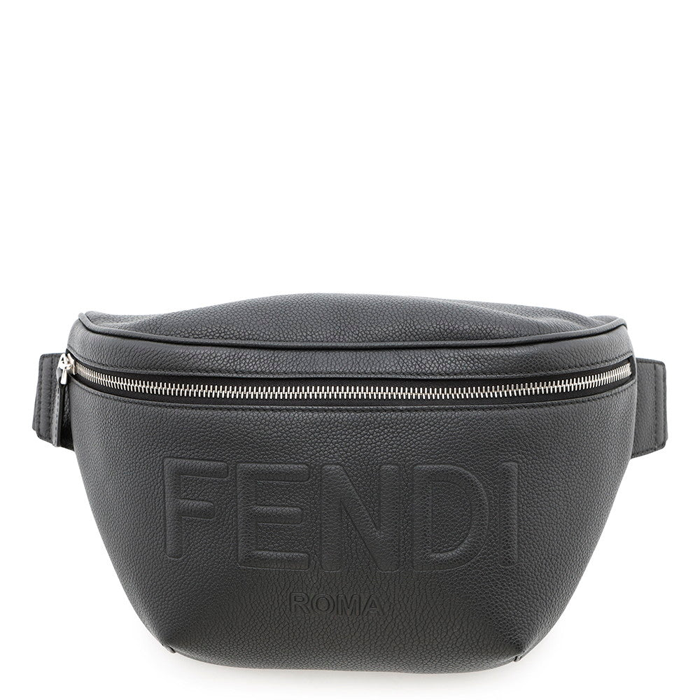 FENDI Logo Crossbody Bag Black7VA562 Leather