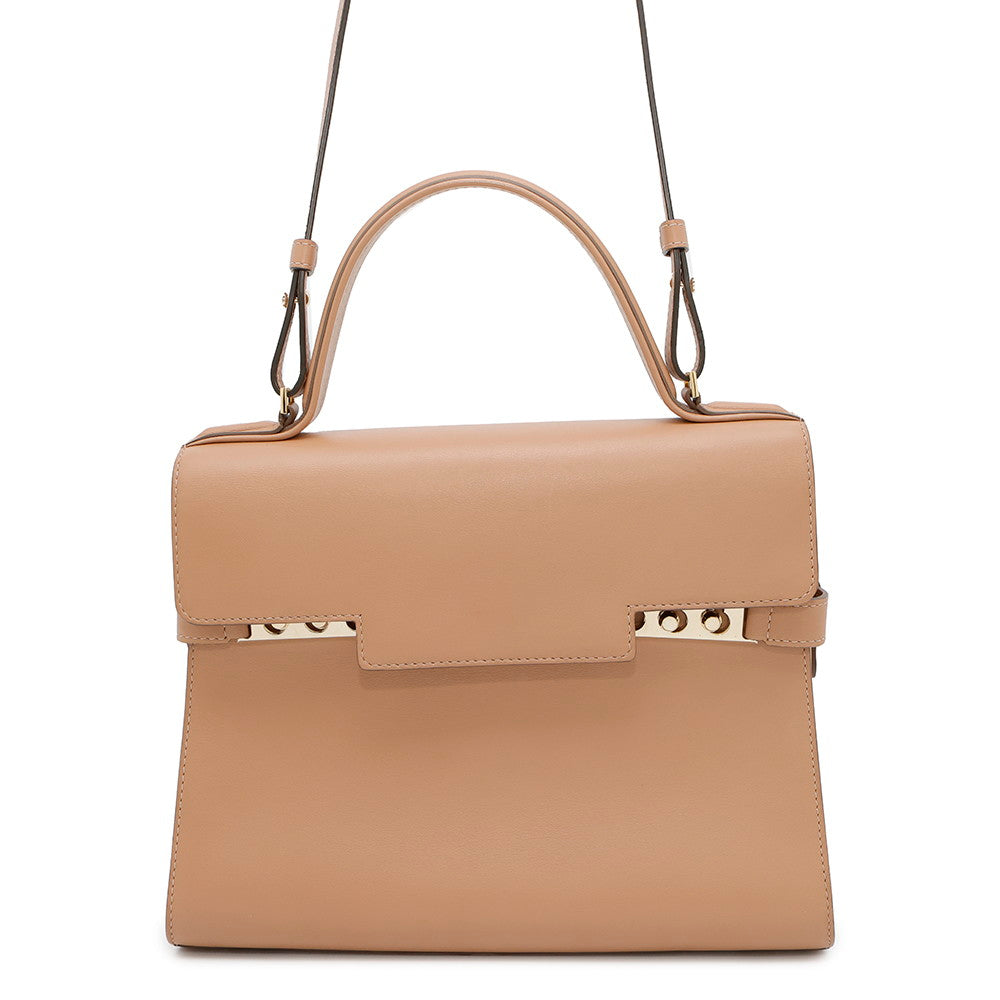 Delvaux Tempe 2WAY Handbag Beige Leather Size MM