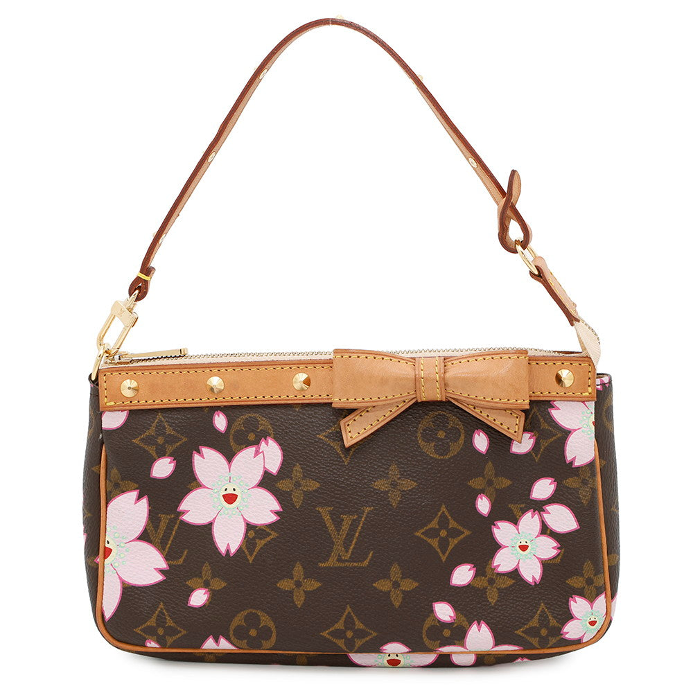 LOUIS VUITTON Pochette Accessoires Brown/PinkM92006 Monogram Cherry Blossom