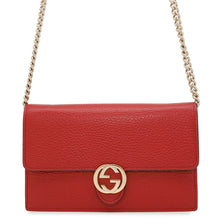 Load image into Gallery viewer, GUCCI Interlocking G Chain Wallet Red510314 Leather
