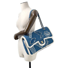 Load image into Gallery viewer, CHANEL Egyptian Line Single Flap Chain Shoulder Blue Denim Mouton

