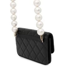 Load image into Gallery viewer, CHANEL Matelasse Pearl Chain Wallet BlackAP1839 Lambskin
