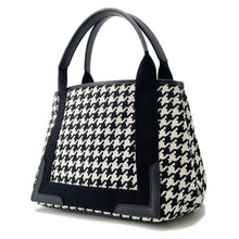 Load image into Gallery viewer, BALENCIAGA Navy Kabas White/Black339933 Canvas Leather Size S

