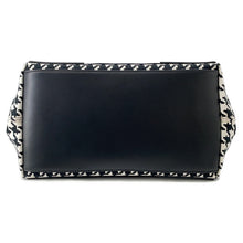 Load image into Gallery viewer, BALENCIAGA Navy Kabas White/Black339933 Canvas Leather Size S
