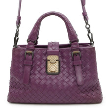 Load image into Gallery viewer, Bottega Veneta INTRECCIATO Roma Handbag Purple489509 INTRECCIATOLeather Size Small
