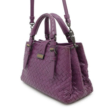 Load image into Gallery viewer, Bottega Veneta INTRECCIATO Roma Handbag Purple489509 INTRECCIATOLeather Size Small

