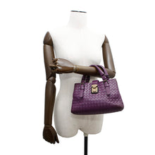 Load image into Gallery viewer, Bottega Veneta INTRECCIATO Roma Handbag Purple489509 INTRECCIATOLeather Size Small

