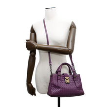 Load image into Gallery viewer, Bottega Veneta INTRECCIATO Roma Handbag Purple489509 INTRECCIATOLeather Size Small
