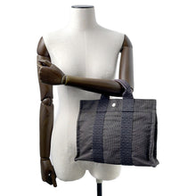 Load image into Gallery viewer, HERMES Her Line Tote Gray Nylon Canvas Size PM
