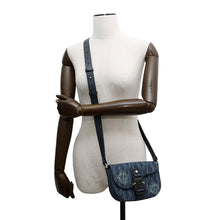 将图像加载到图库查看器中，Dior Oblique Dior Tears Saddle Messenger Bag Blue/Navy2ADCA435DDO Canvas Leather Size Mini
