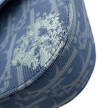 将图像加载到图库查看器中，Dior Oblique Dior Tears Saddle Messenger Bag Blue/Navy2ADCA435DDO Canvas Leather Size Mini
