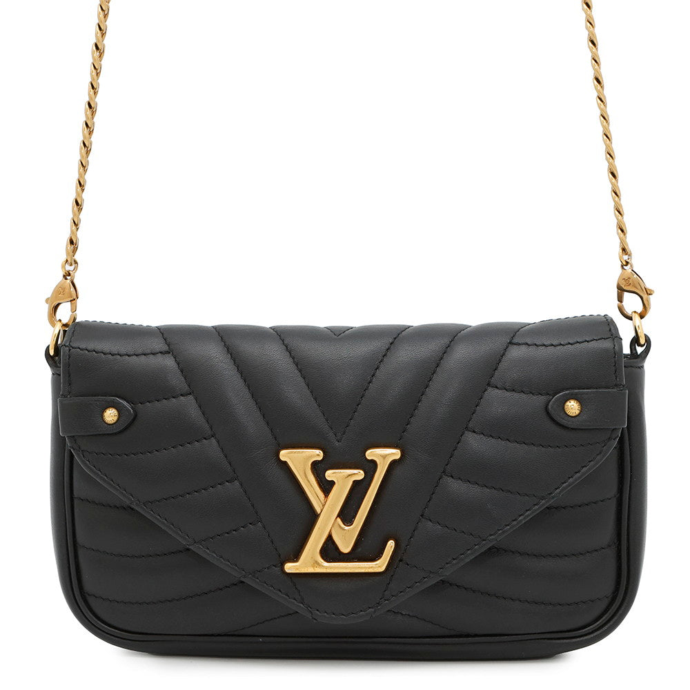 LOUIS VUITTON New Wave Pochette Chain NoirM63929 Calf Leather