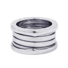 将图像加载到图库查看器中，BVLGARI B-zero1 Ring 4 bands Size 52/#12 18K White Gold
