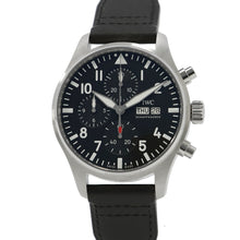 Load image into Gallery viewer, IWC Pilot watch W43mm Stainless Steel Leather Black DialIW378001
