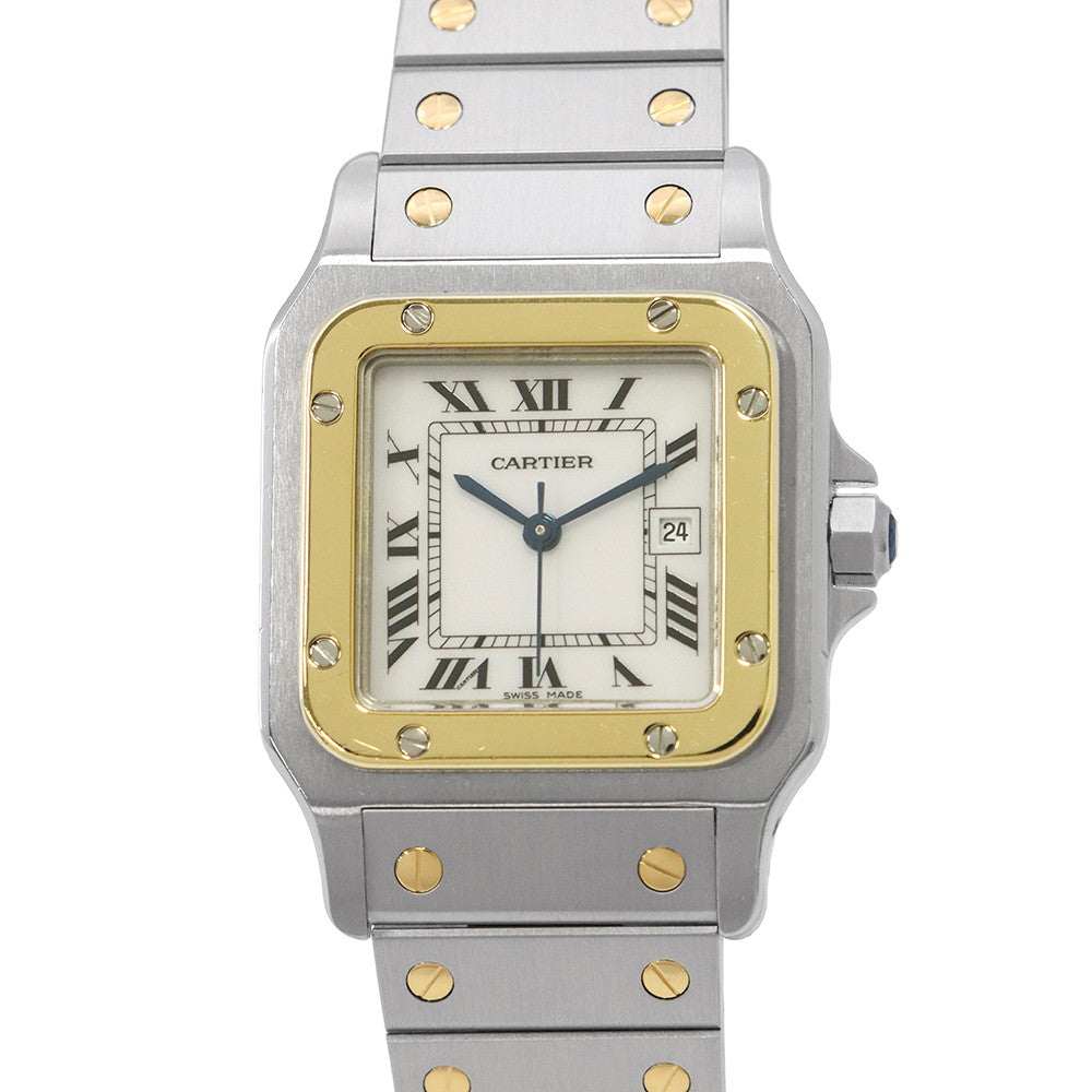 CARTIER Santos Garbe LM W29.5mm Stainless Steel K18YG Ivory DialW20011C4