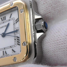 将图像加载到图库查看器中，CARTIER Santos Garbe LM W29.5mm Stainless Steel K18YG Ivory DialW20011C4
