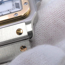 将图像加载到图库查看器中，CARTIER Santos Garbe LM W29.5mm Stainless Steel K18YG Ivory DialW20011C4
