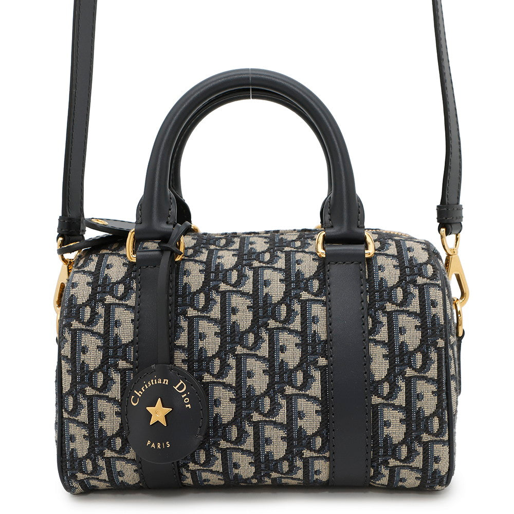 Dior Oblique Groove 20 NavyM1364UTZQ Jacquard Calf Leather Size Small/20